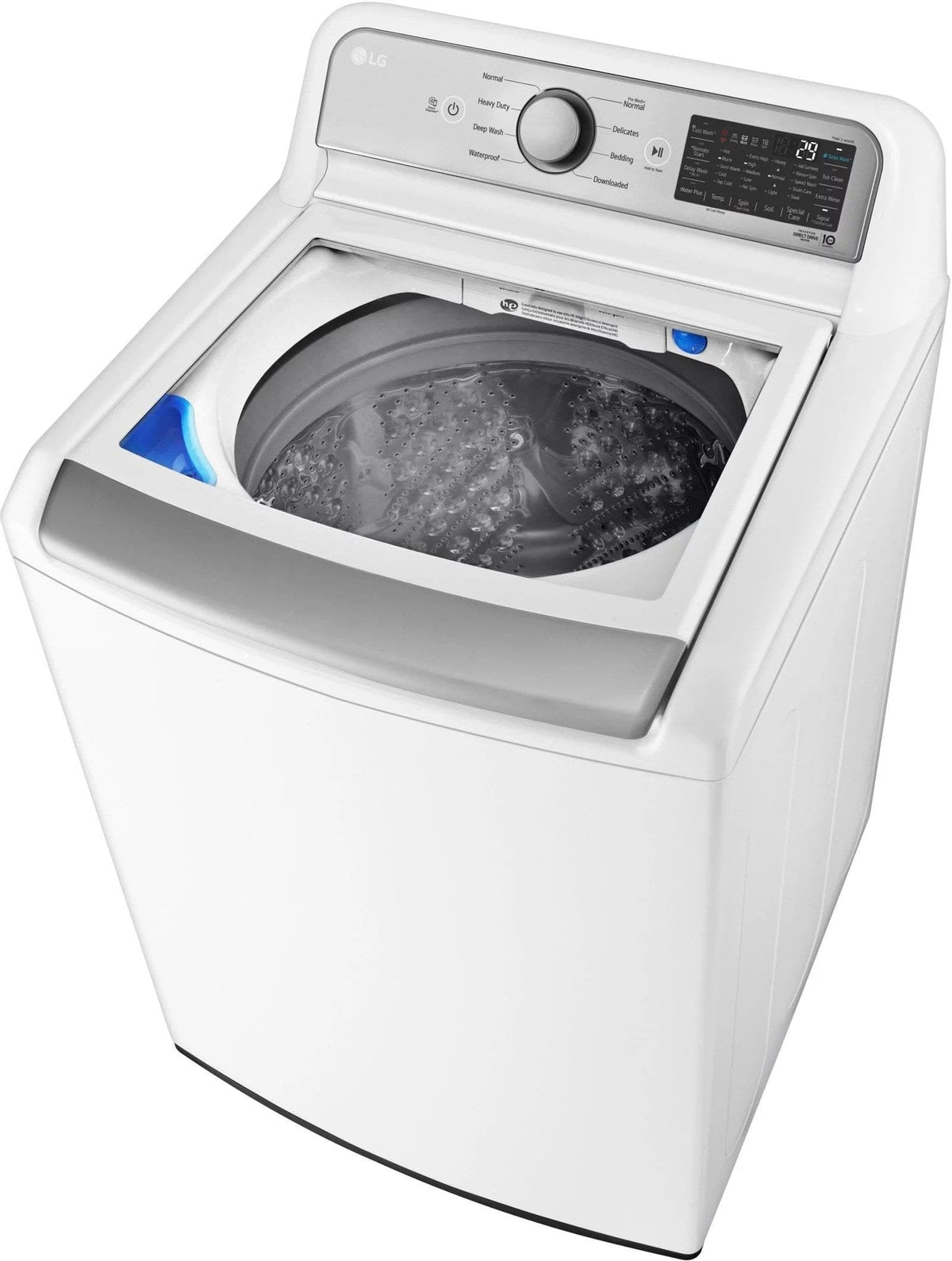 LG – 5.5 Cu. Ft. Smart Top Load Washer with TurboWash3D – White image 2