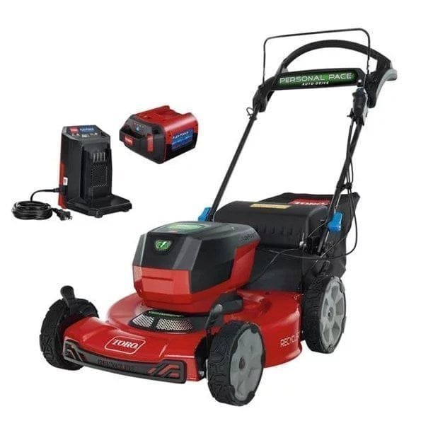 Flex-Force 60V Cordless 2-Tool Combo Kit 22 in. Recycler Walk Behind Lawn Mower & Leaf Blower w/Charger & Batteries image 1