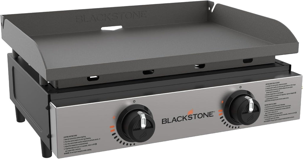 Blackstone 22″ Portable Tabletop Griddle – Dual Burner Flat Top Grill, 24,000 BTU Propane with Stainless Steel Faceplate & Rear Grease System image 18