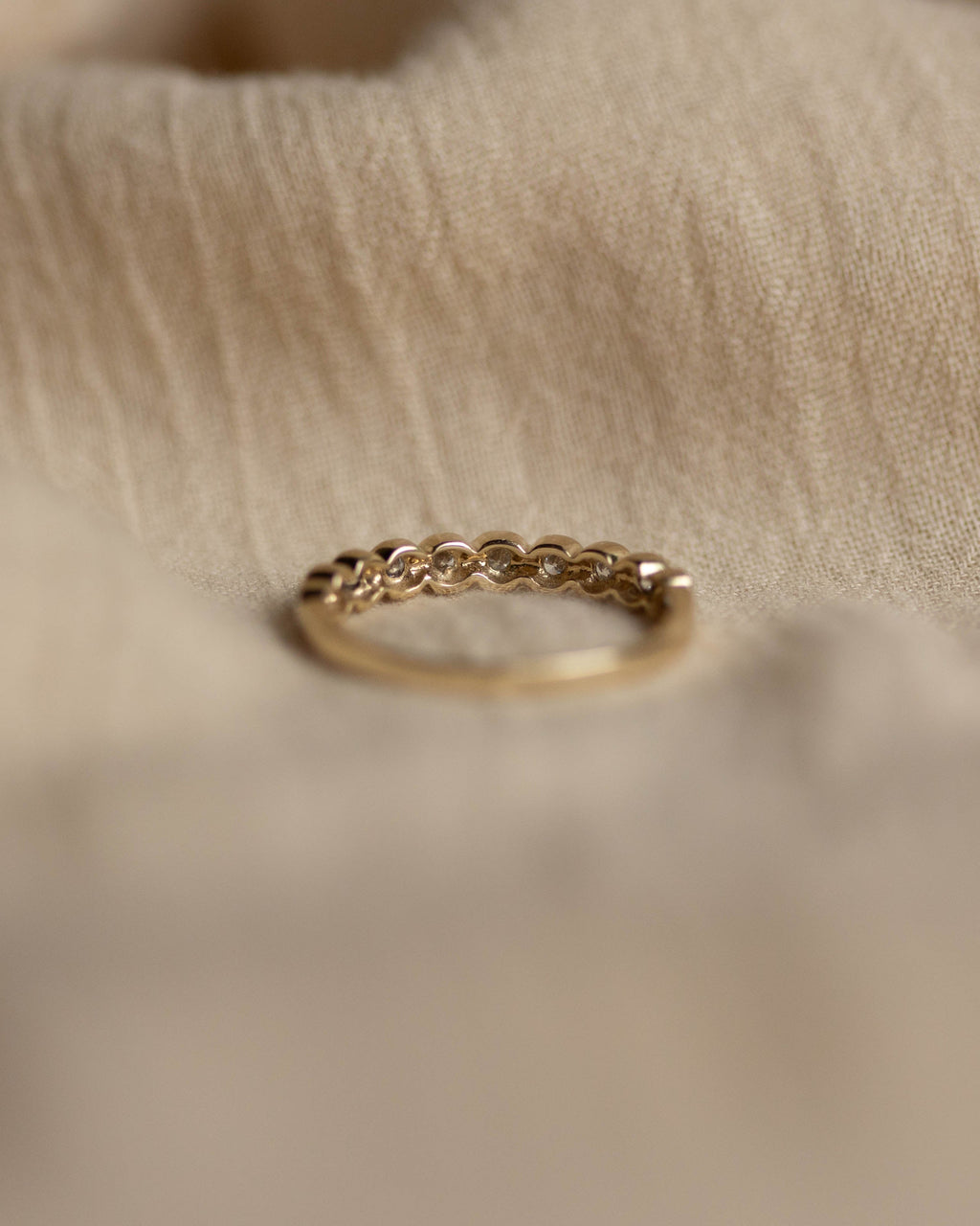 Vera Vintage 9ct Gold Diamond Half Eternity Ring