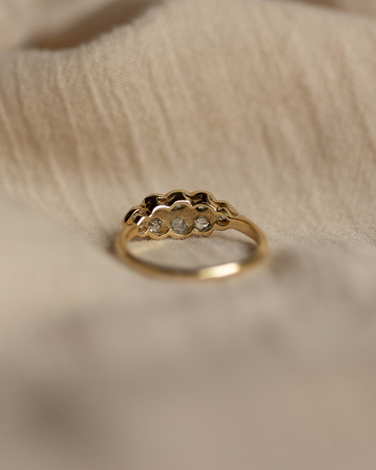 Charlotte Antique Art Deco 18ct Gold Cloud Cluster Ring