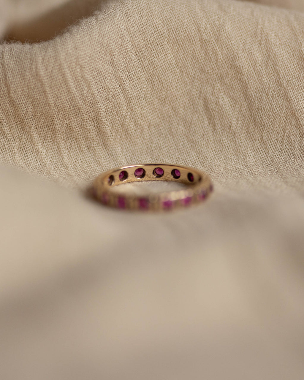 Renata Vintage 9ct Gold Ruby Full Eternity Ring