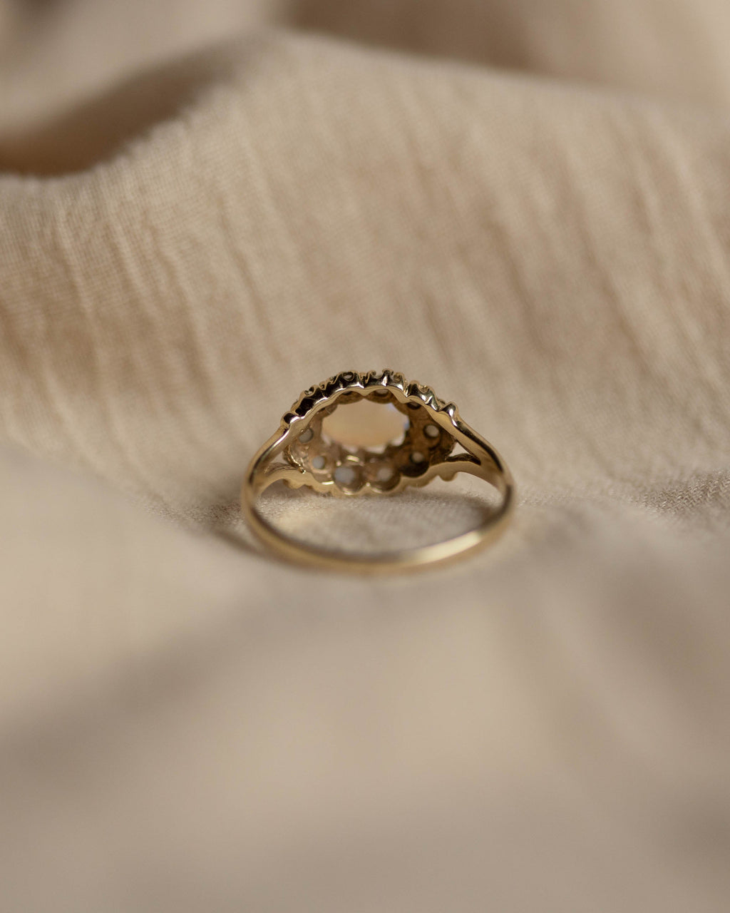 Edith 1970 Vintage 9ct Gold Opal & Pearl Cluster Ring