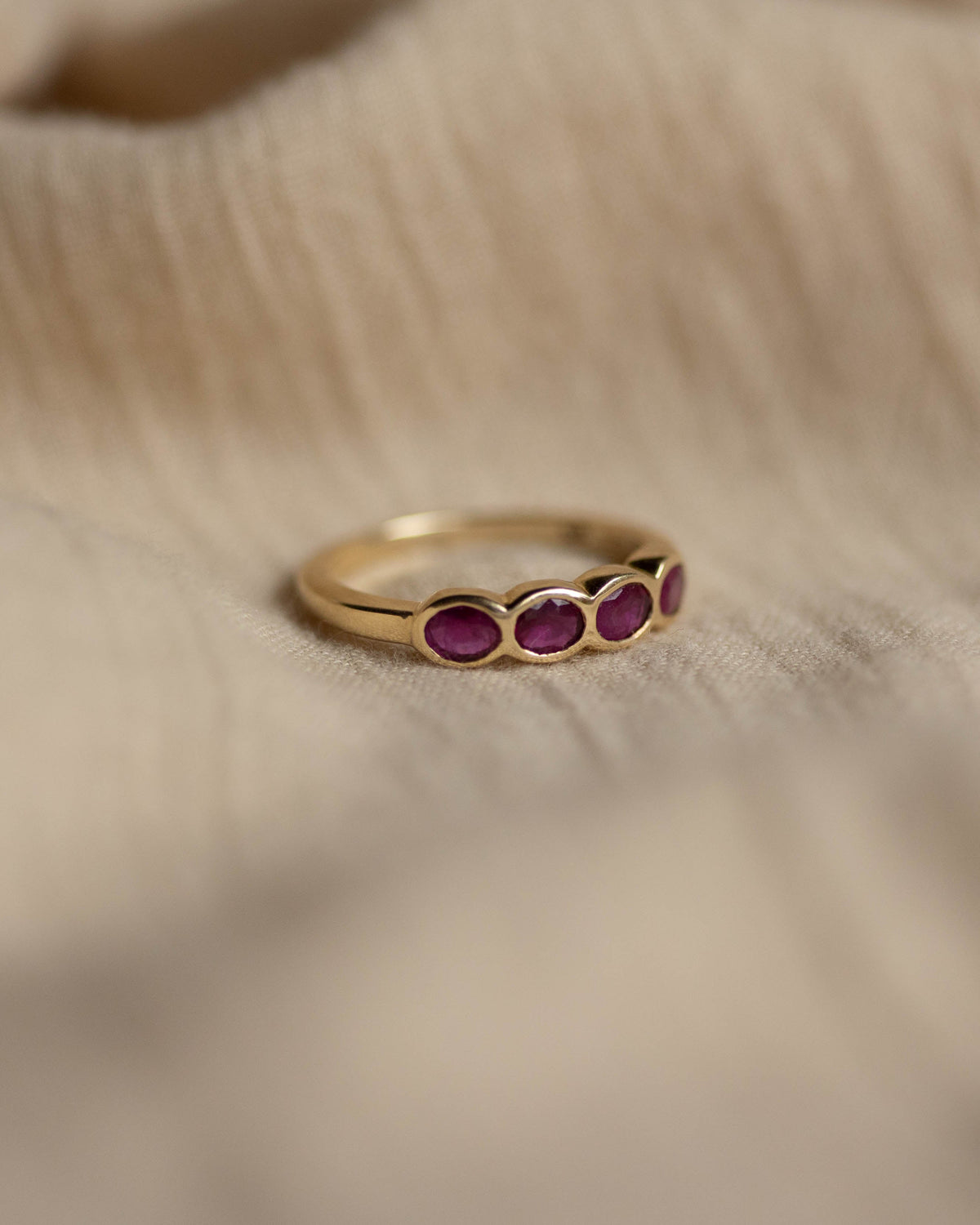 Molly Vintage 9ct Gold Ruby Four Stone Ring