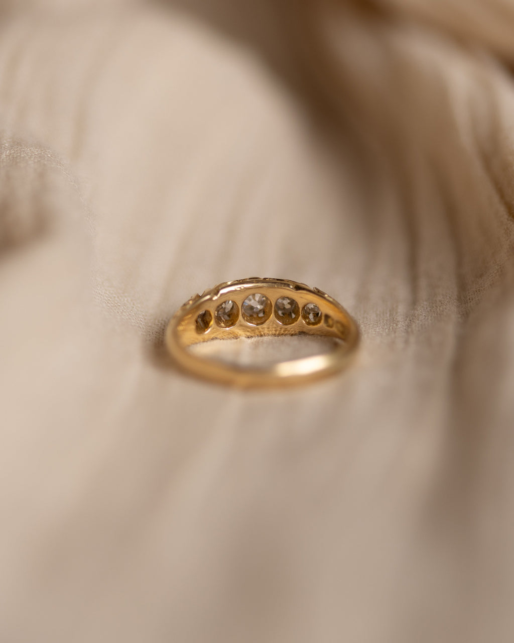 Noelle 1908 Antique 18ct Gold Diamond Five Stone Ring