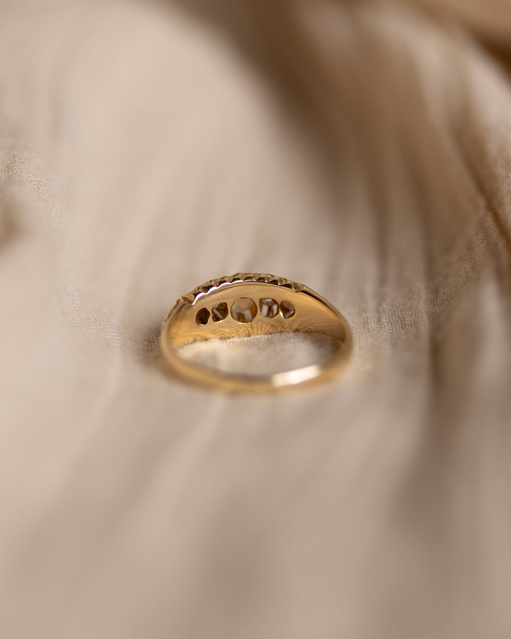 Wren Antique 18ct Gold Opal & Diamond Five Stone Ring