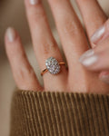 Bronwen Antique 18ct Gold Diamond Cluster Panel Ring