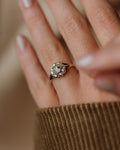 Sybil Antique Edwardian 9ct Gold Diamond Daisy Cluster Ring
