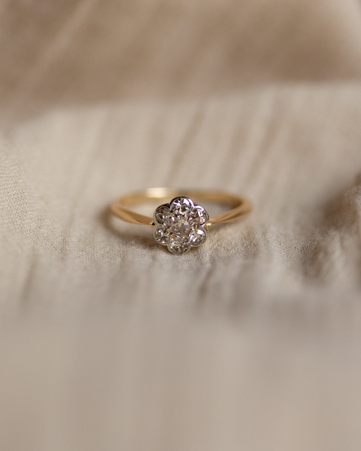 Irena Vintage 18ct Gold Diamond Daisy Cluster Ring