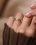 Letitia Vintage 9ct Gold Emerald & Diamond Half Eternity Ring