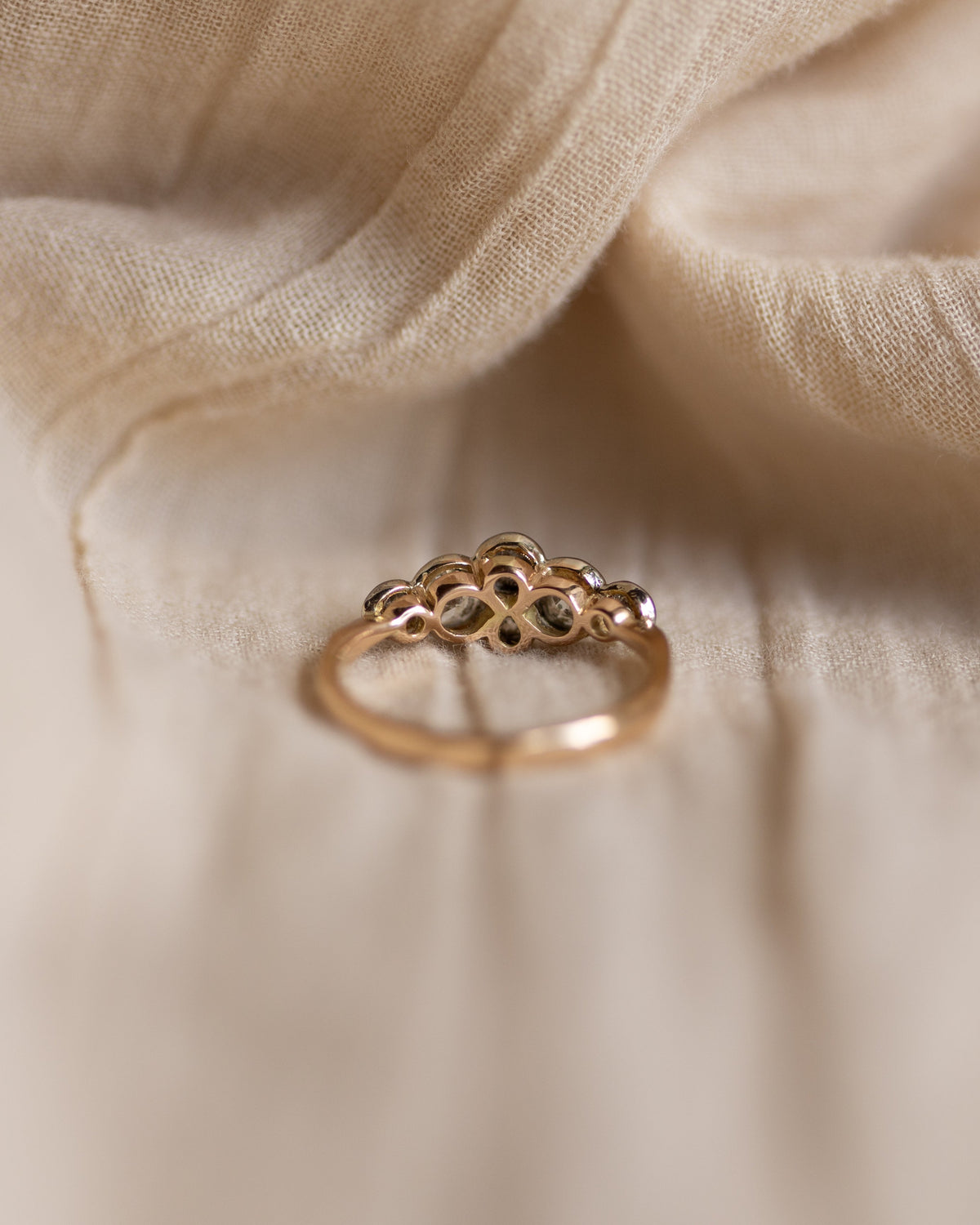 Verity Vintage 18ct Gold Diamond Six Stone Ring