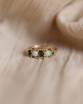 Cressida Antique Victorian 18ct Gold Emerald & Opal Five Stone Ring