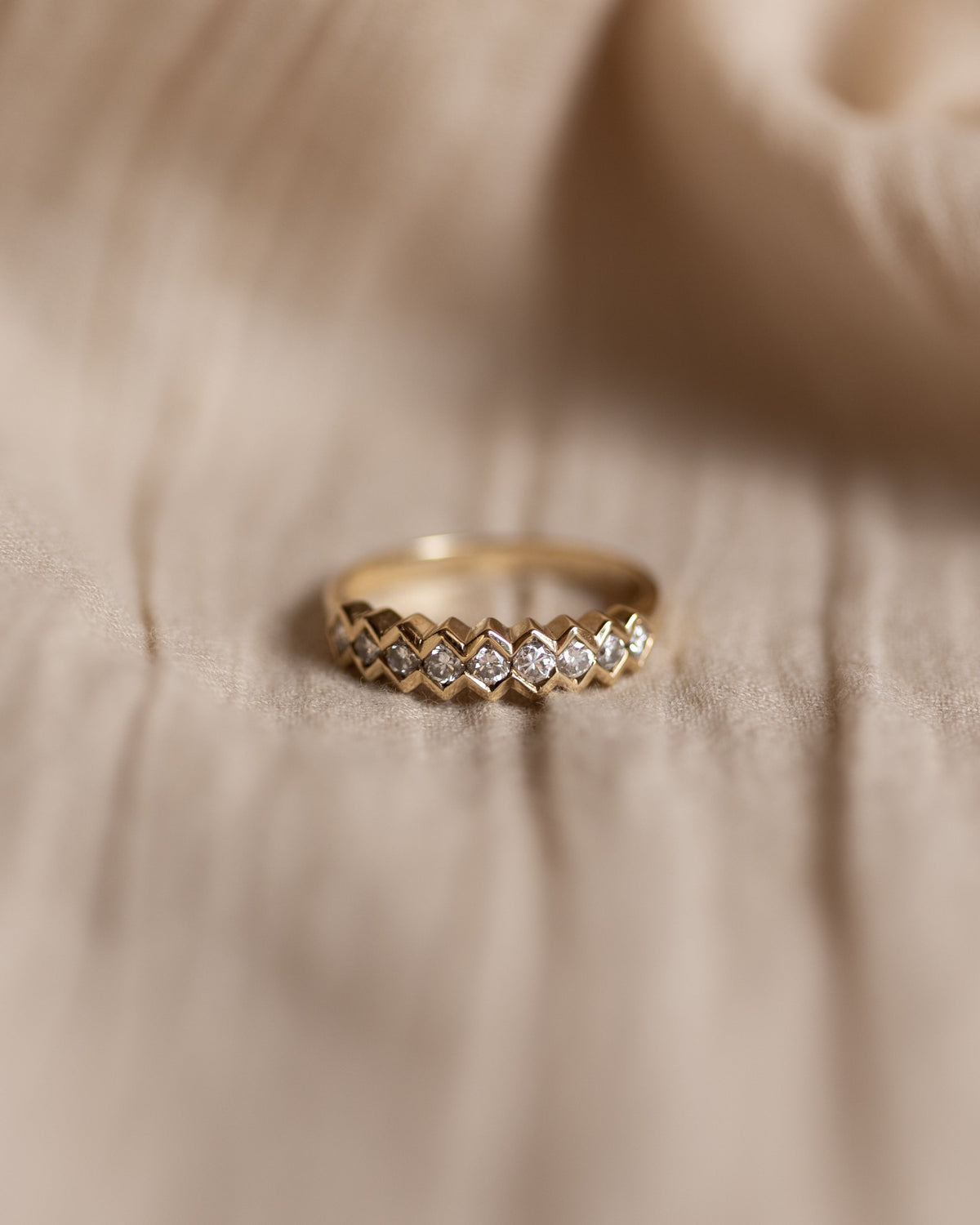 Christabel Vintage 9ct Gold Diamond Half Eternity Ring