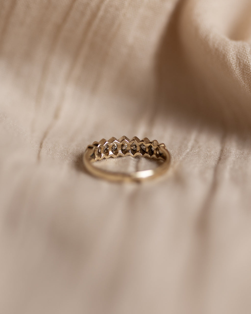 Christabel Vintage 9ct Gold Diamond Half Eternity Ring