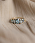 Stella Vintage 9ct Gold Blue Topaz Five Stone Ring