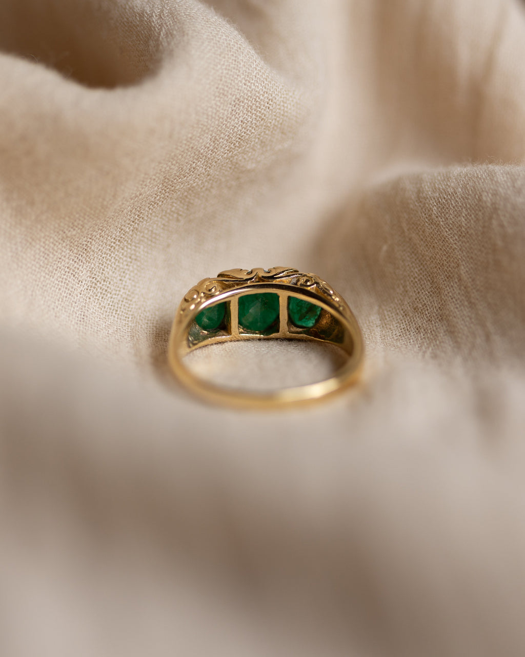 Constance 1976 Vintage 18ct Gold Emerald & Diamond Ring