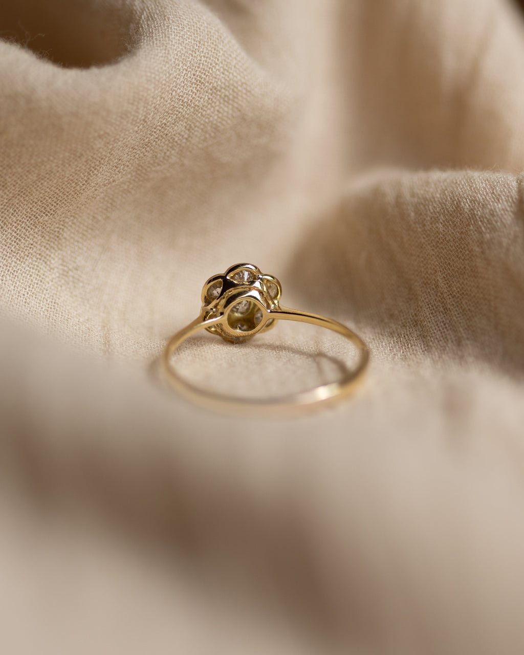 Georgina Antique 18ct Gold Diamond Daisy Cluster Ring