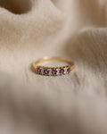 Elodie Vintage 9ct Gold Ruby & Diamond Half Eternity Ring