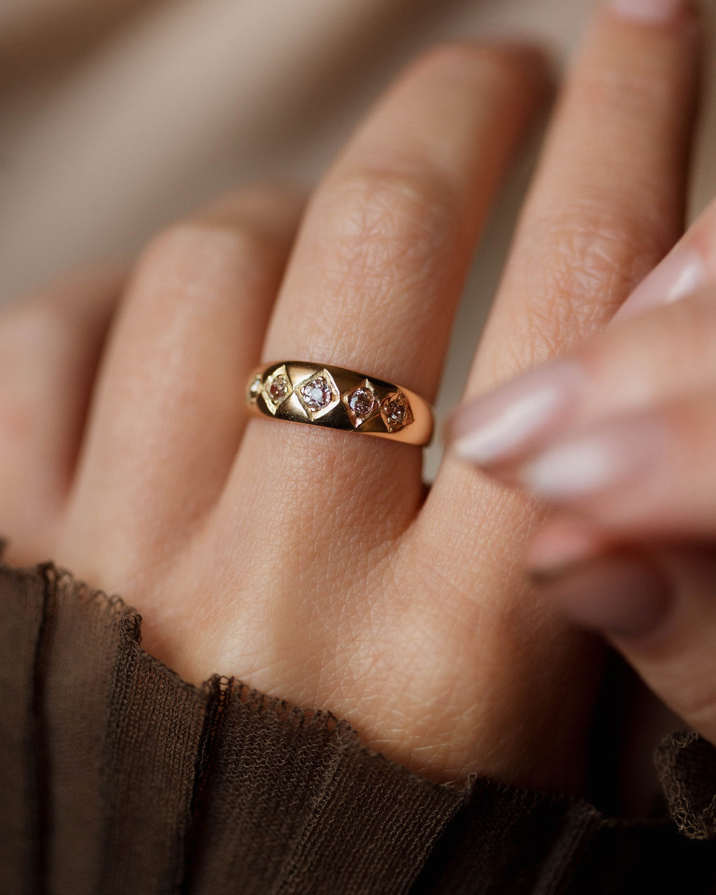 Yvette 1814 Antique 18ct Gold Five Stone Diamond Ring