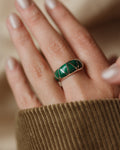 Ingrid Recycled Sterling Silver Malachite Inlay Ring