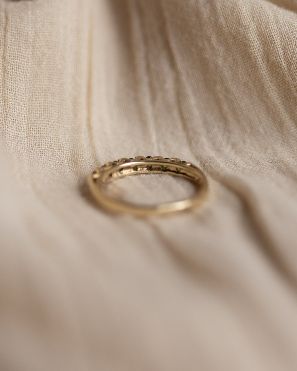 Georgia Vintage 9ct Gold Emerald Half Eternity Ring