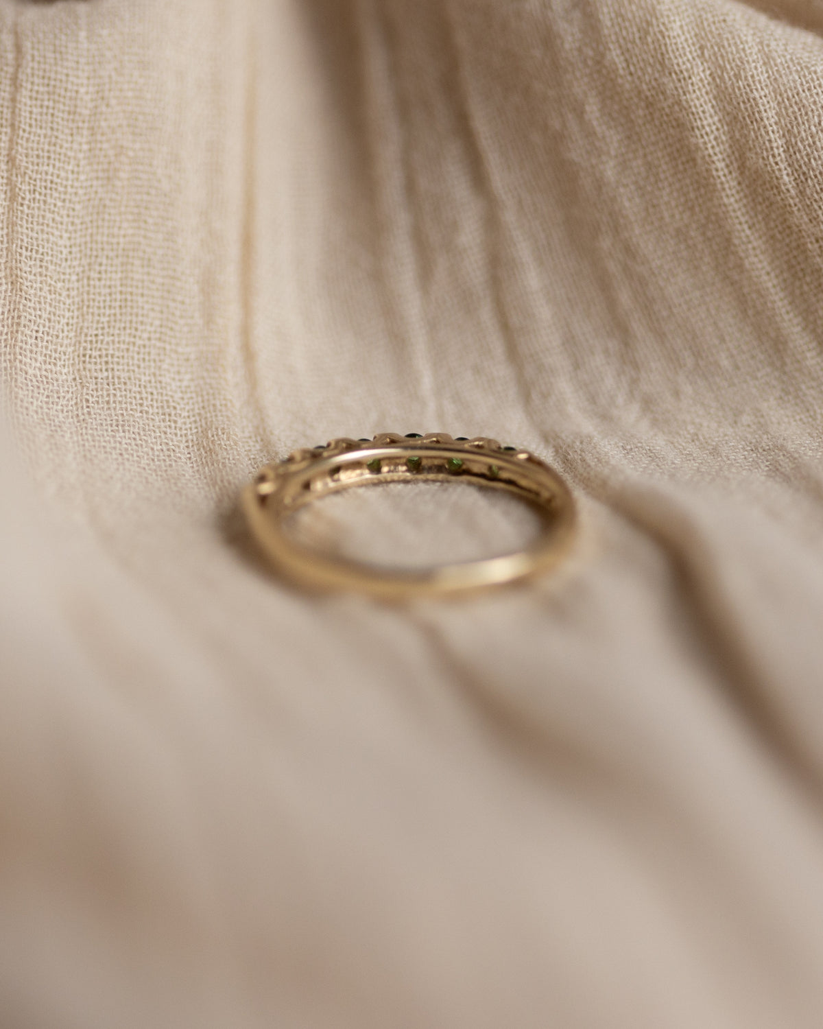 Georgia Vintage 9ct Gold Emerald Half Eternity Ring