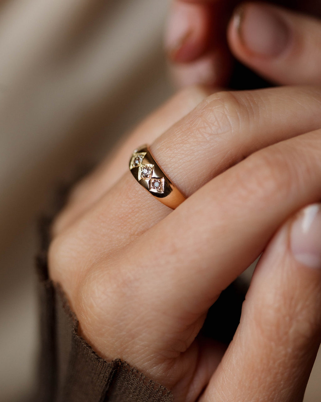 Yvette 1814 Antique 18ct Gold Five Stone Diamond Ring
