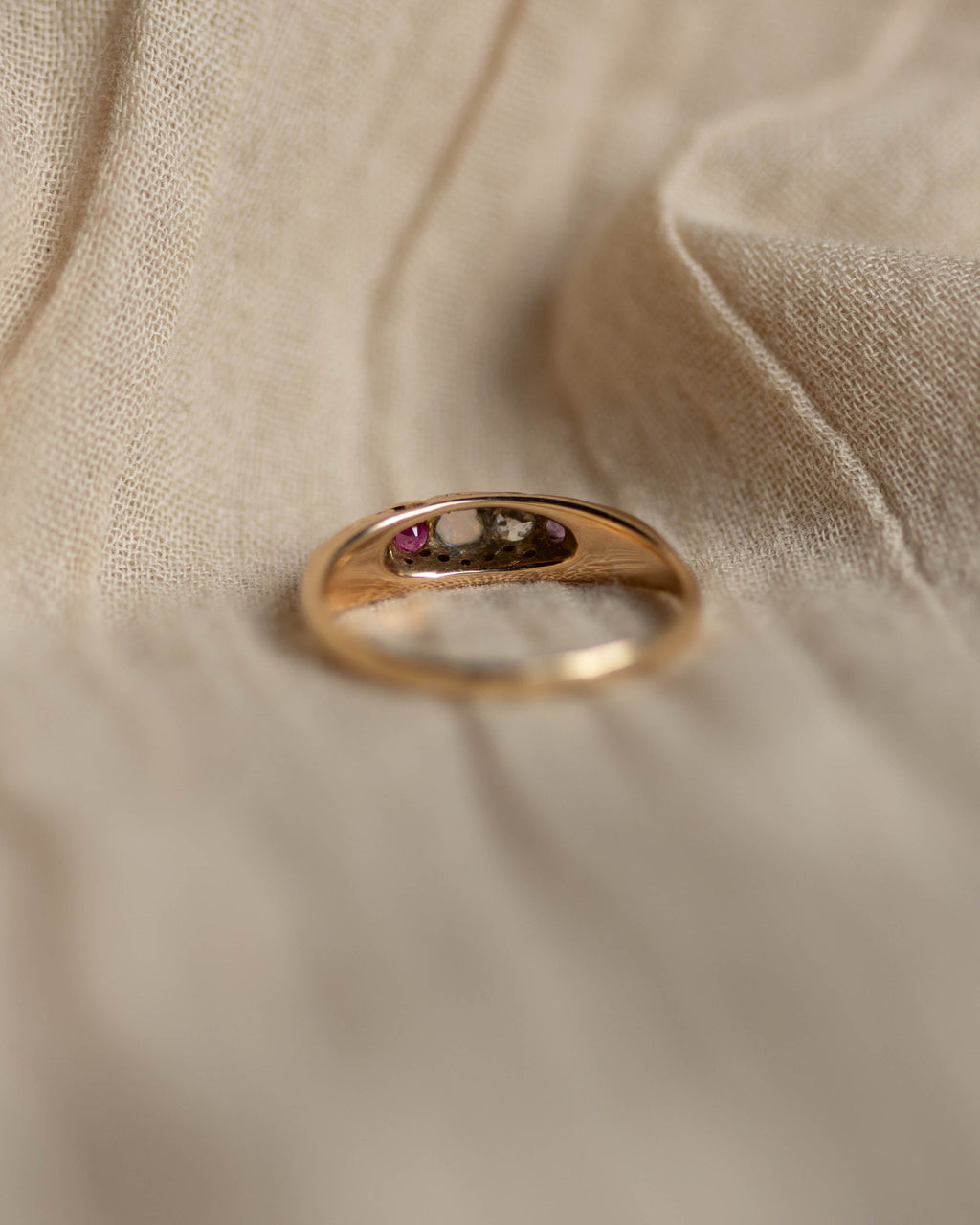 Olga Antique 18ct Gold Adore Acrostic Five Stone Ring