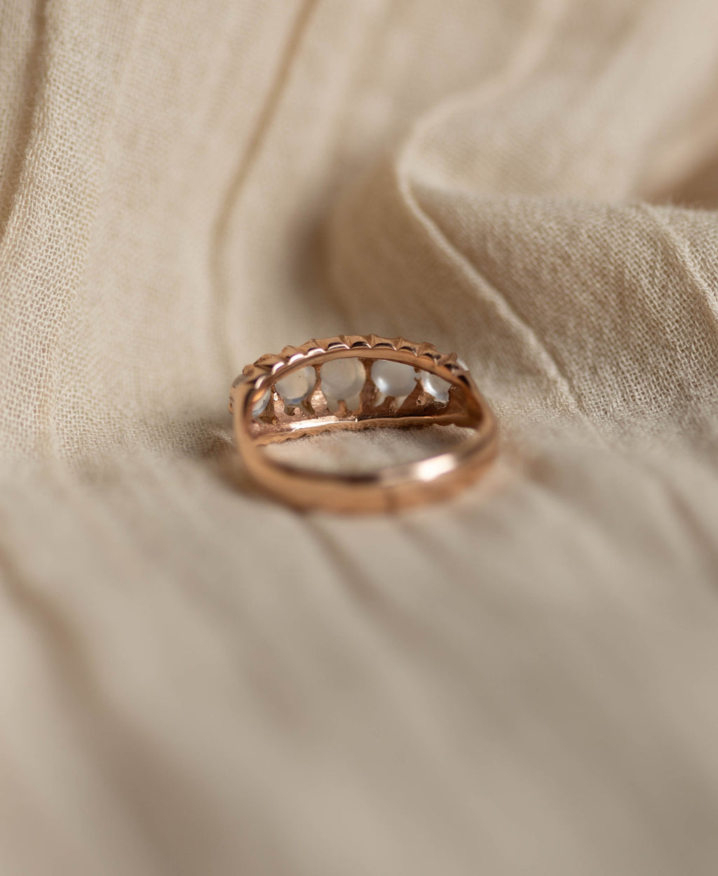 Albertine Antique 9ct Gold Moonstone Five Stone Ring