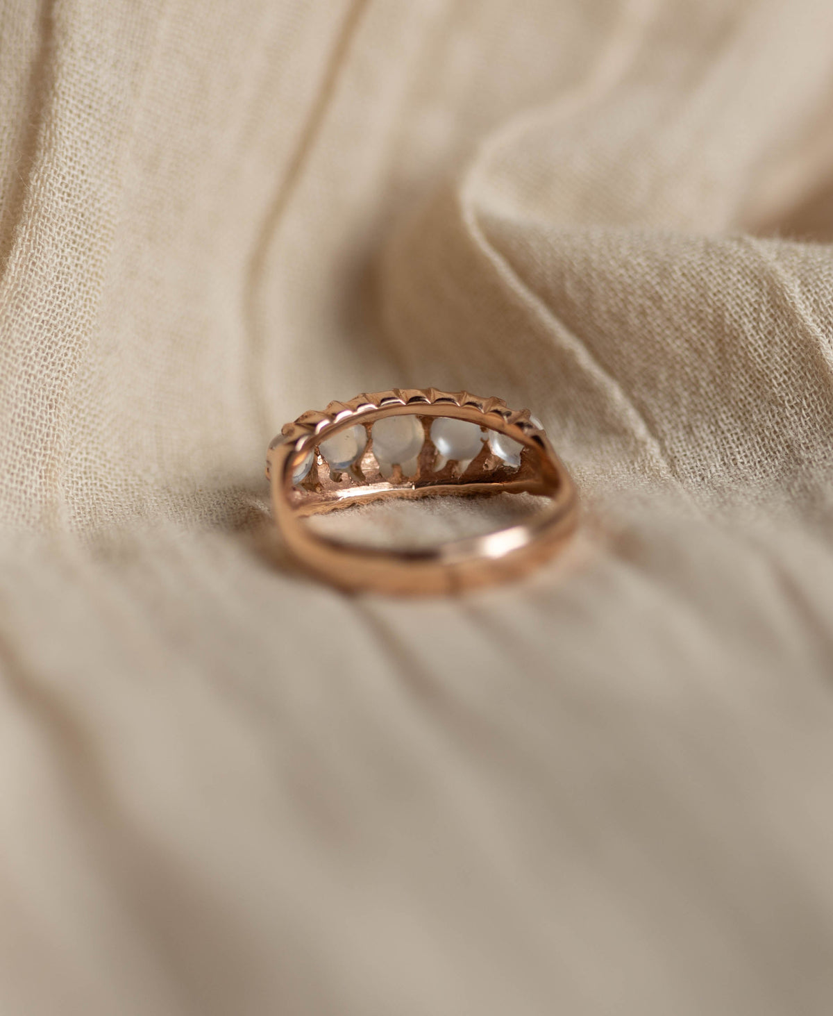 Albertine Antique 9ct Gold Moonstone Five Stone Ring