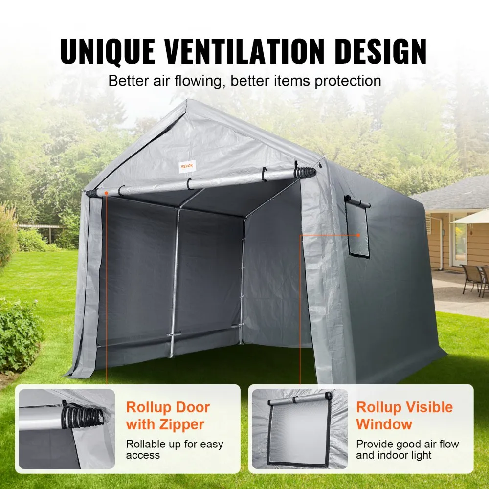 10 x 10 x 8.5 ft Heavy-Duty Portable Storage Shed